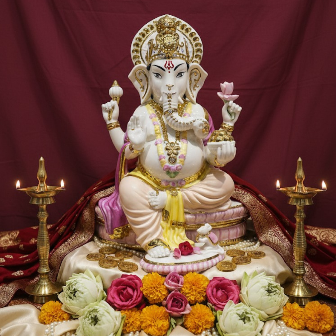 Ganesh ji porcelain coloured