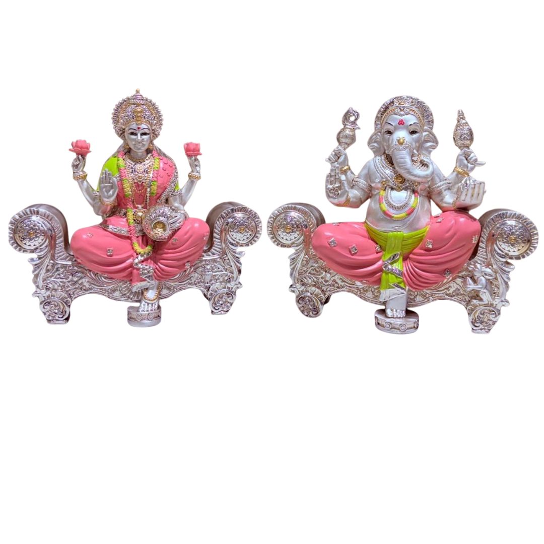 Divya Singhasan Laxmi Ganesha Colored