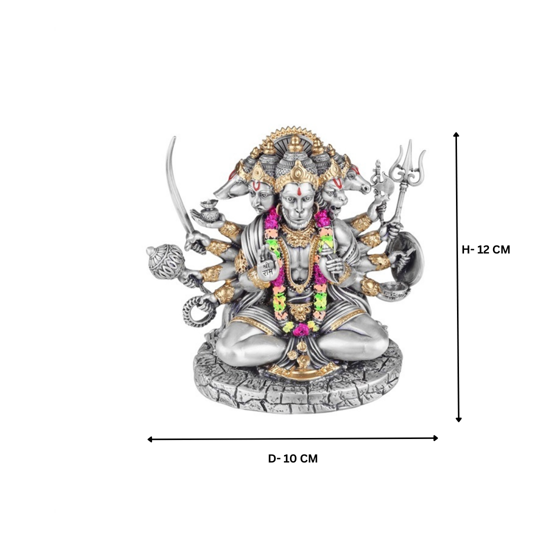 Panchmukhi Hanuman 5 inch Colored