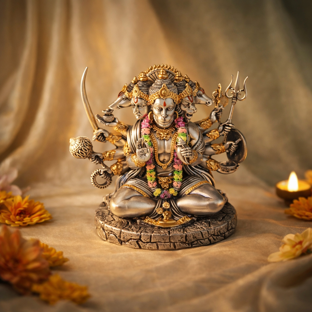 Panchmukhi Hanuman 5 inch Colored