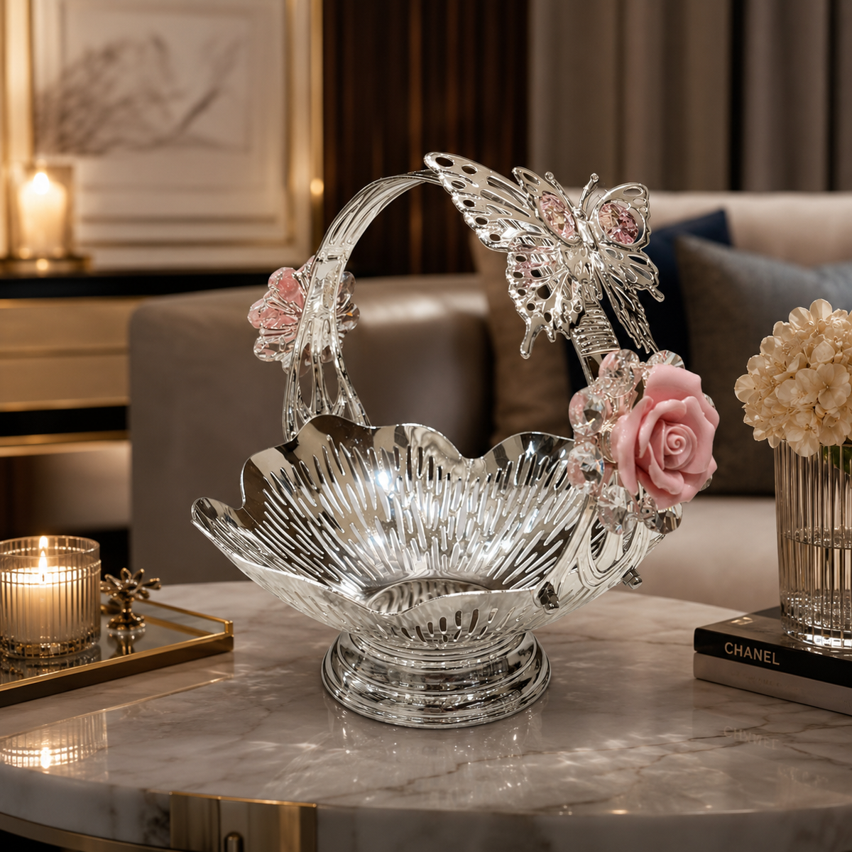 Classic 2 Flower Butterfly Basket