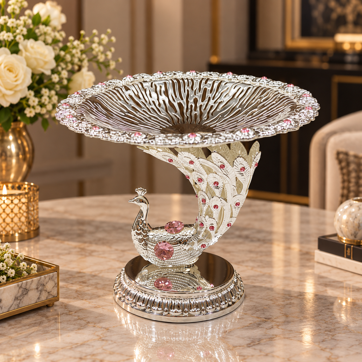Peacock Single Server with Stand Medium