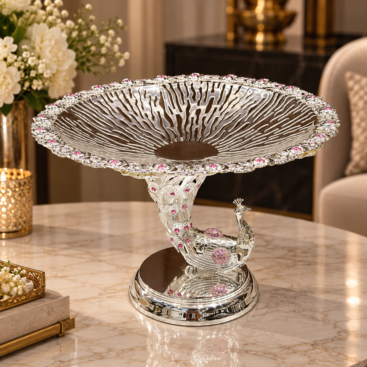 Peacock Single Server with Stand Large