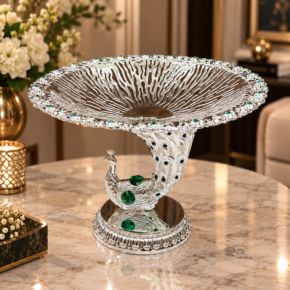 Peacock Single Server with Stand Large