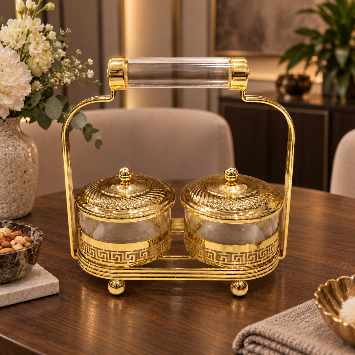Set of 2 Regal Nut Treasure