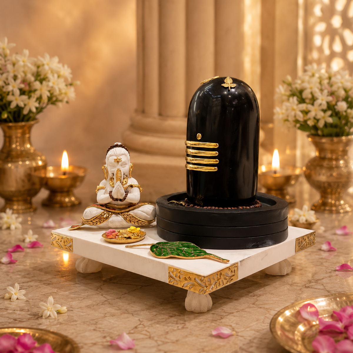 Divine Shivling with Ganesha