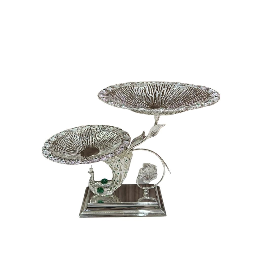 Peacock Twin Server with Stand