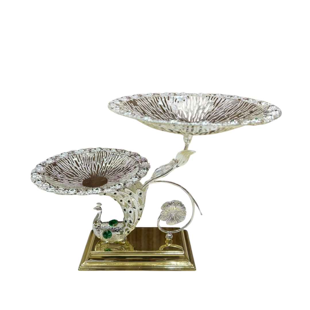 Peacock Twin Server with Stand