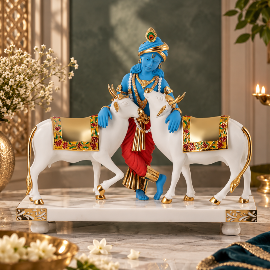 Divine Gopal with 2 Cows