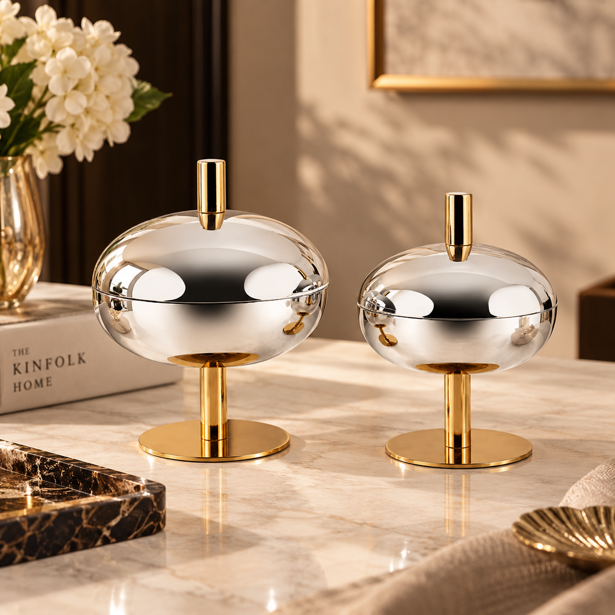 Opulent Twin Serving Bowl Set Large & Medium