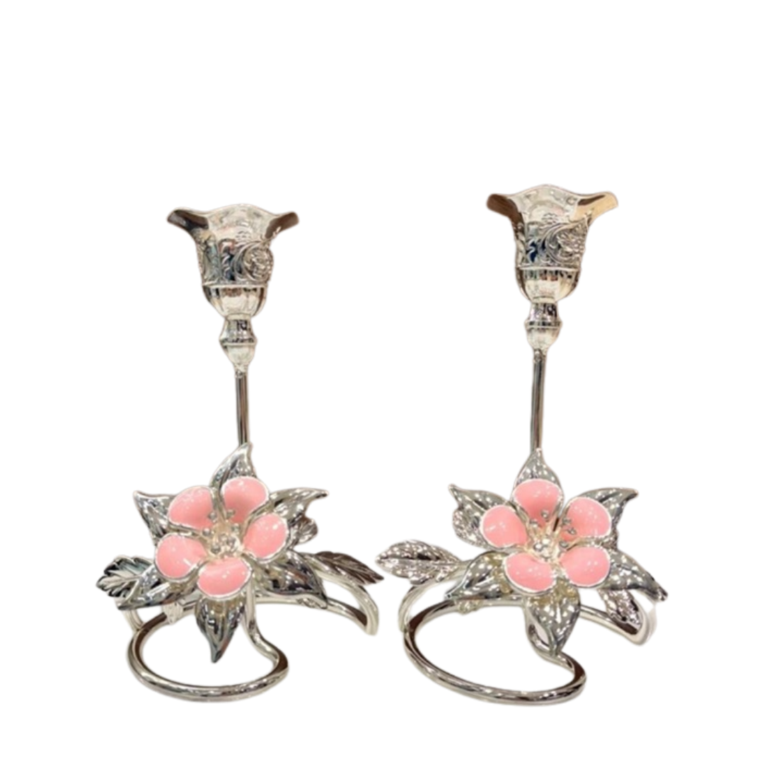 Flower Candle Stand Set of 2 Small