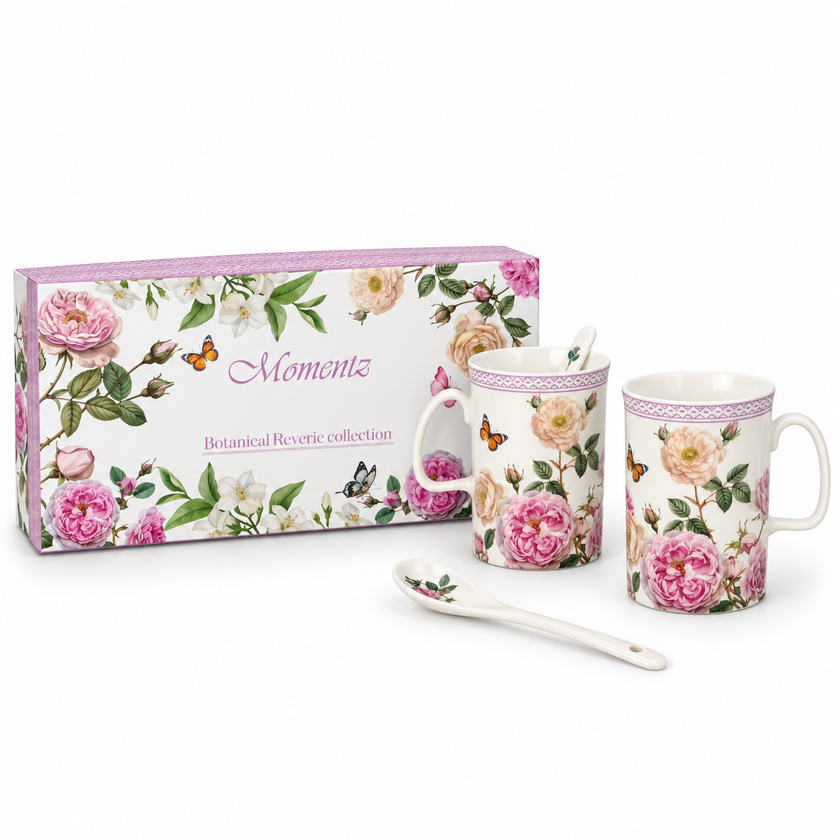 Floral 2pcs Mug Set with Spoon