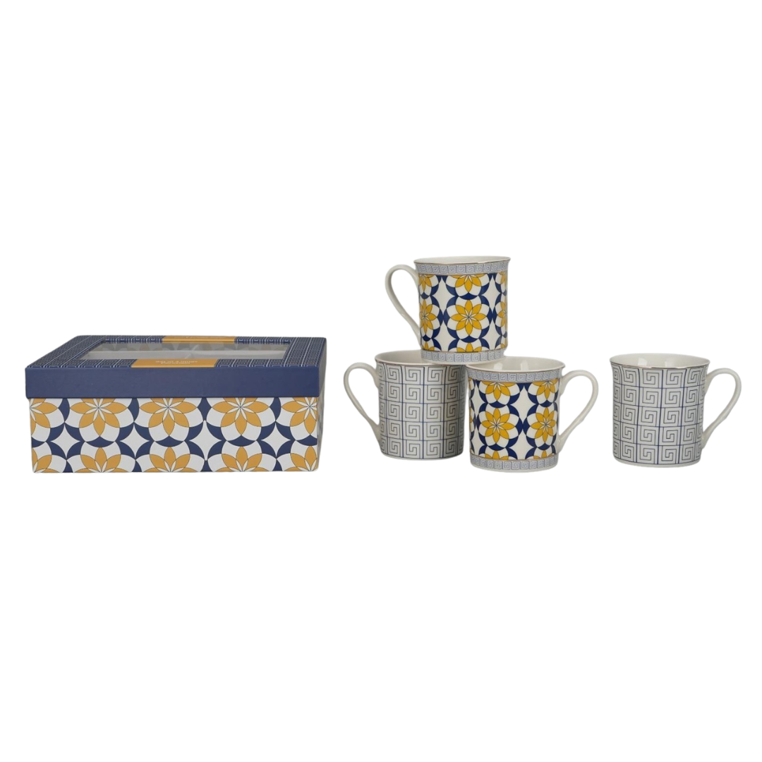 Royal Bloom & Greek 4pcs Mug Set