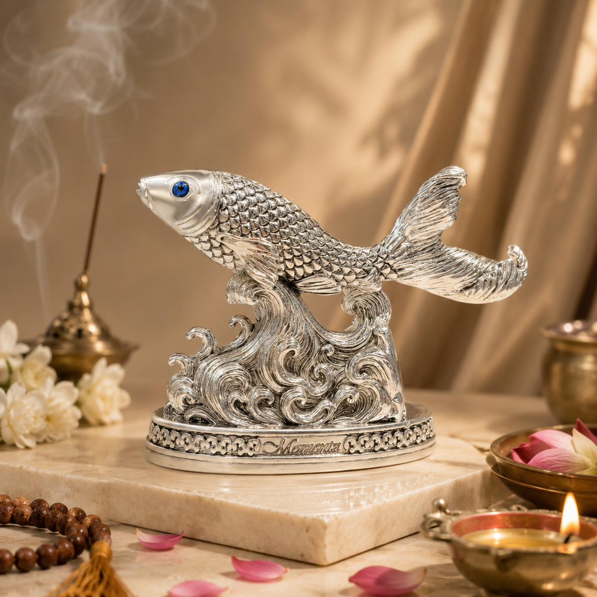 Laxmi Yantra Fish Silver Antique