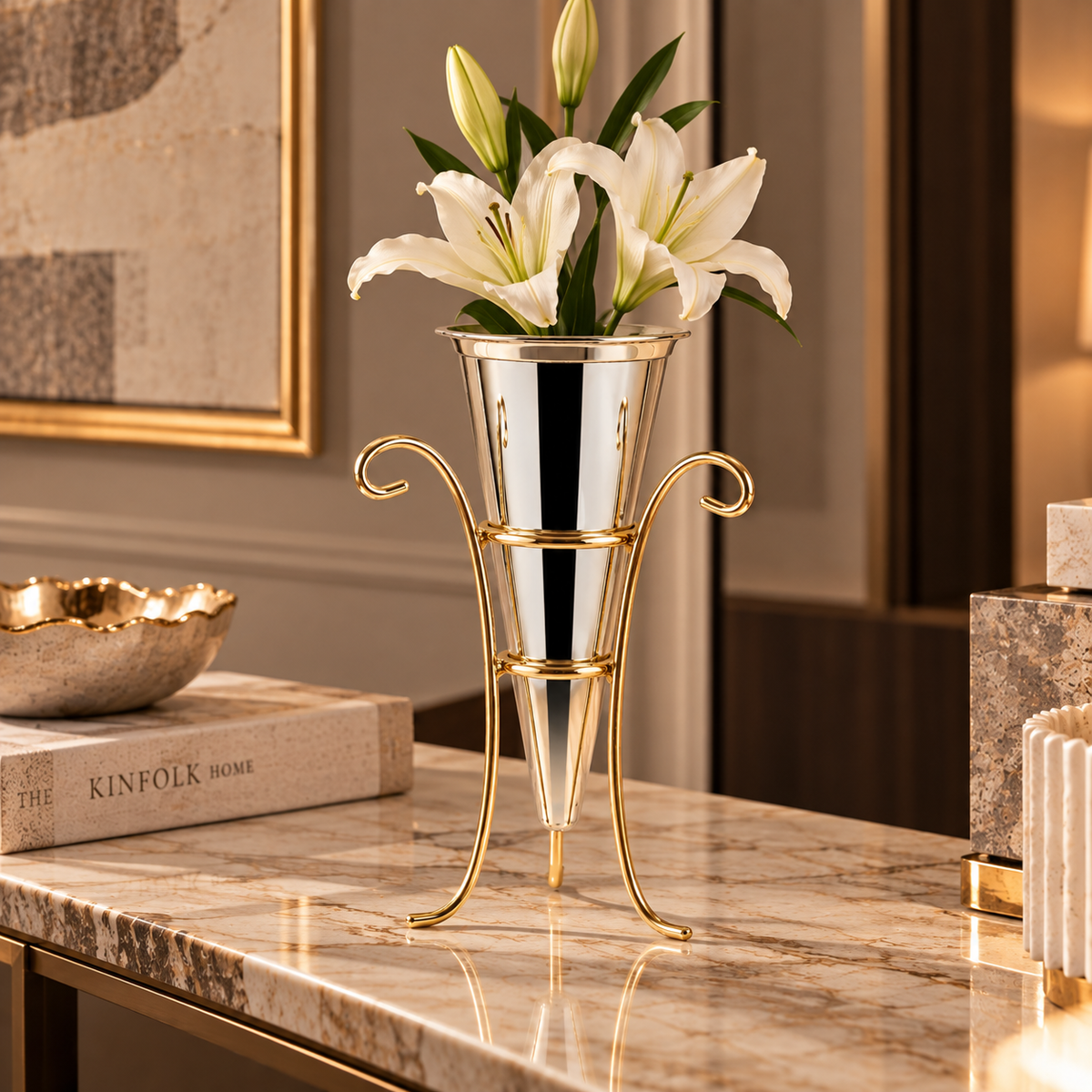 Opulent Vase with Decorative Stand