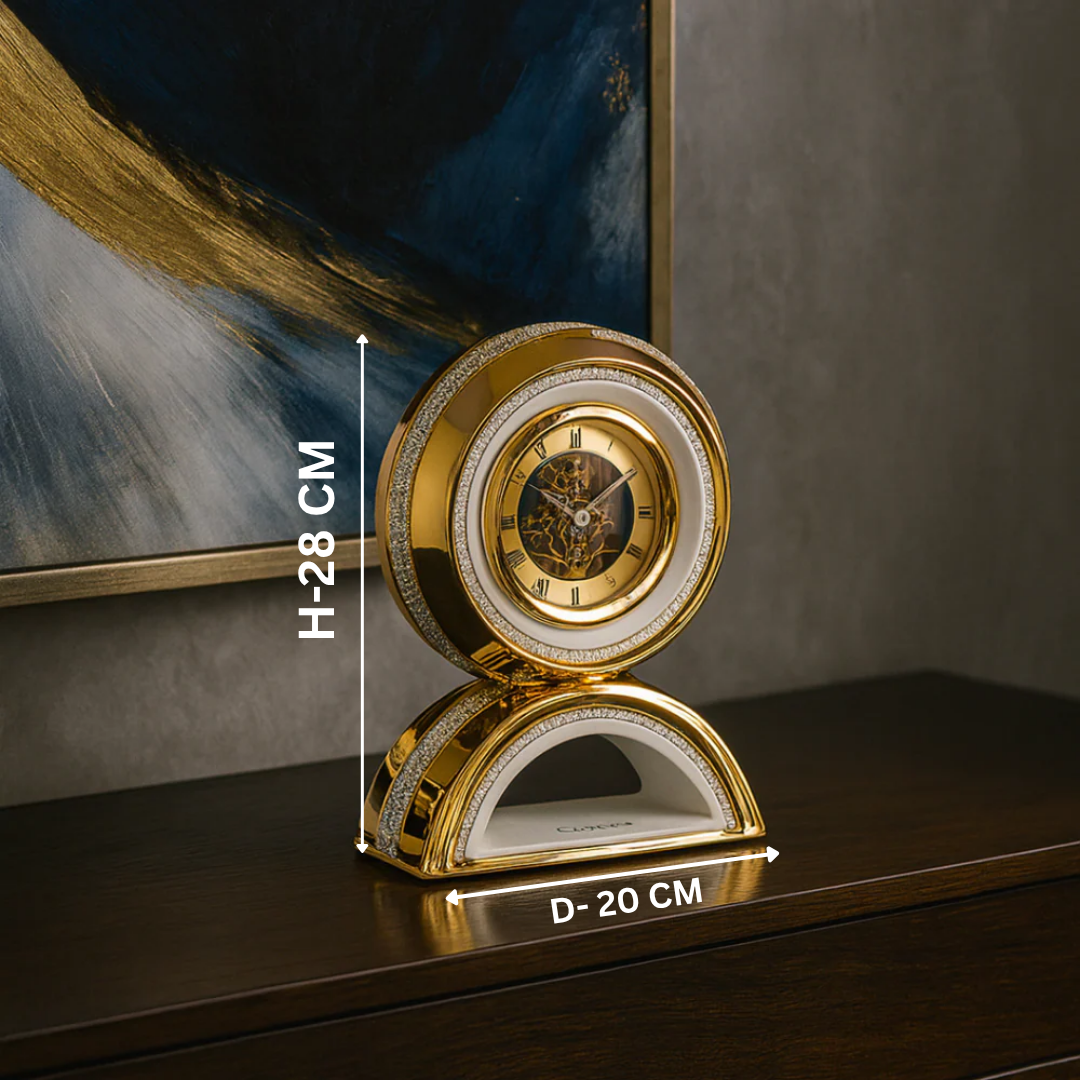 Porc. Clock w.gold