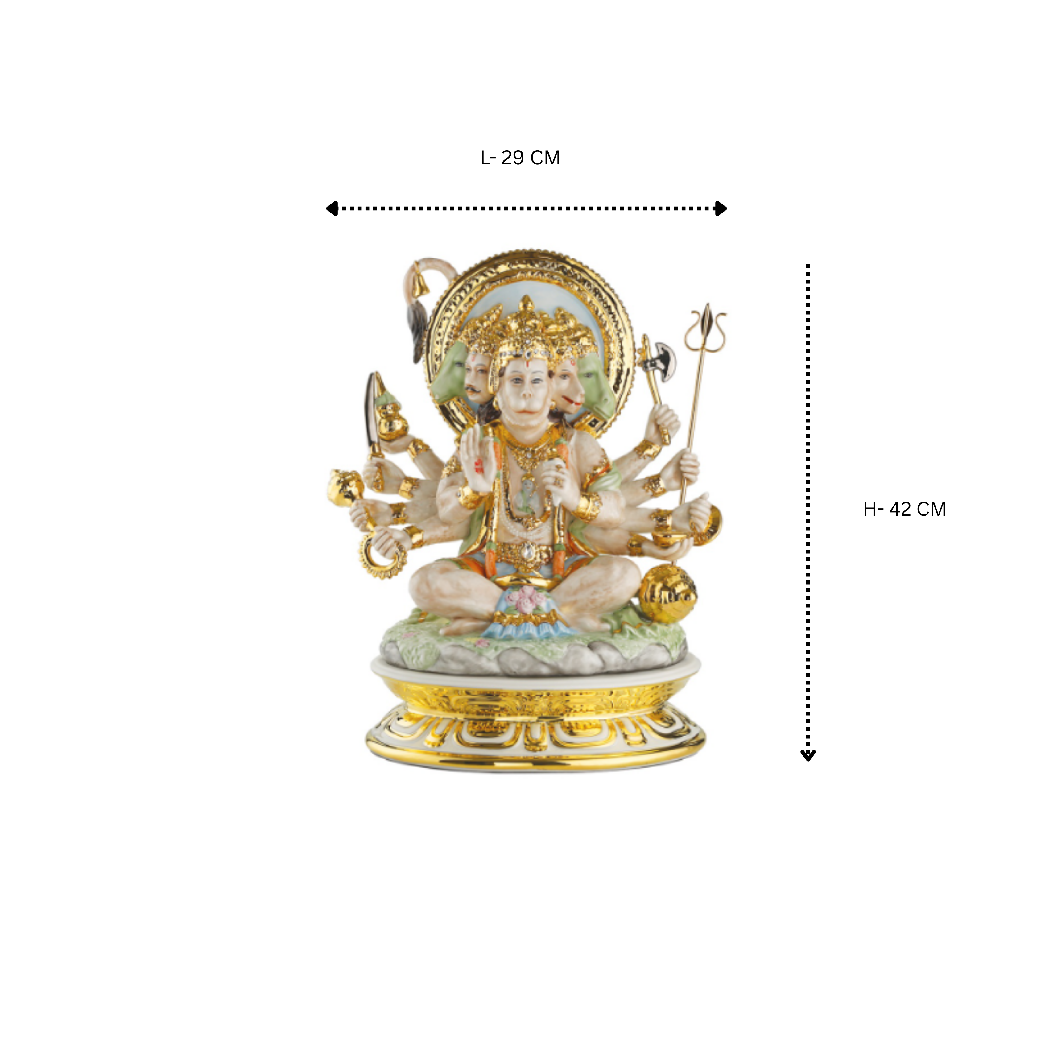 Porc. Panchmukhi Hanumanji- Colored