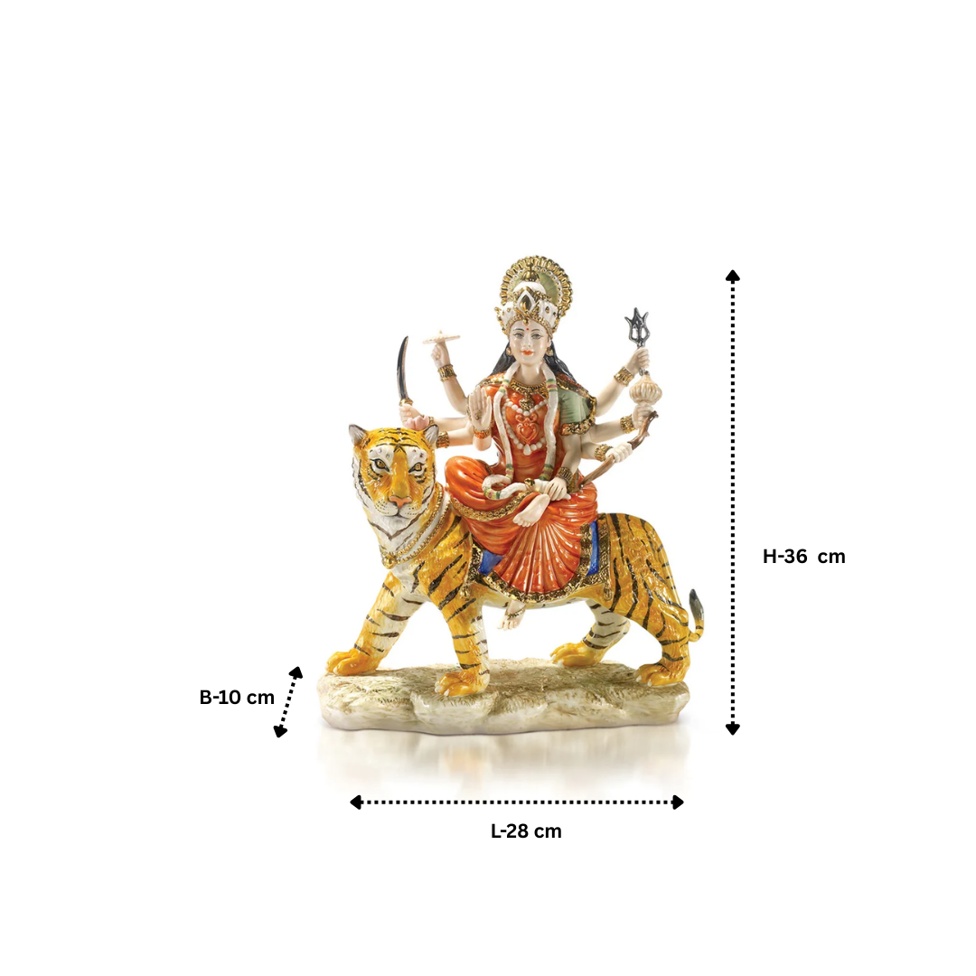 Porc. Maa Durga (H-36 cm)- Colored