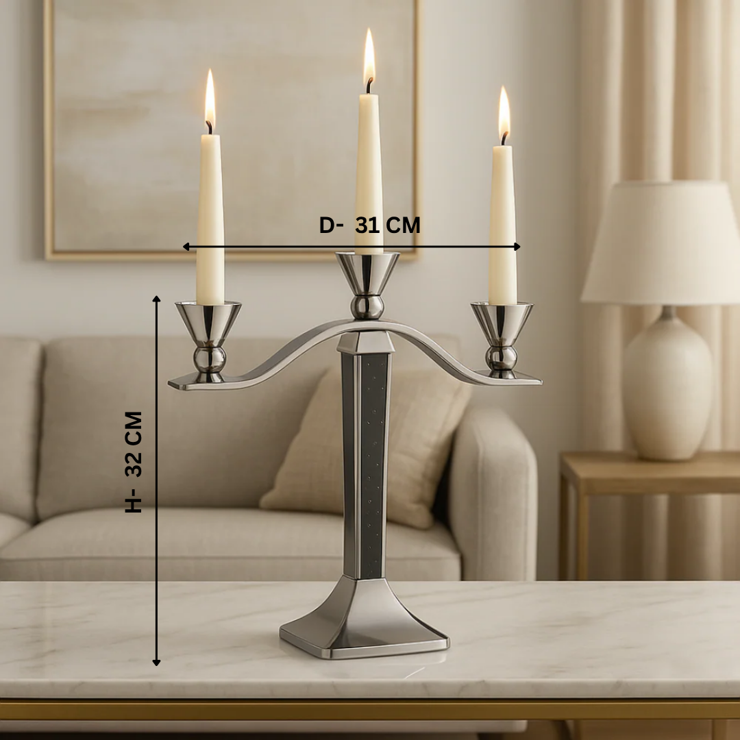 Luxury 3-in-1 Candle Stand - Silver