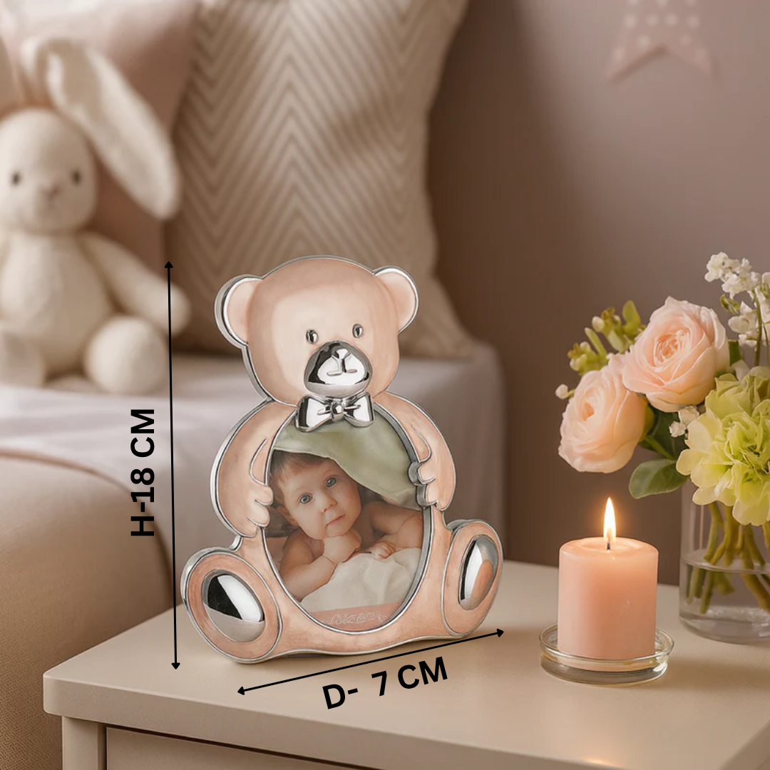TEDDY BEAR PHOTO FRAME PINK