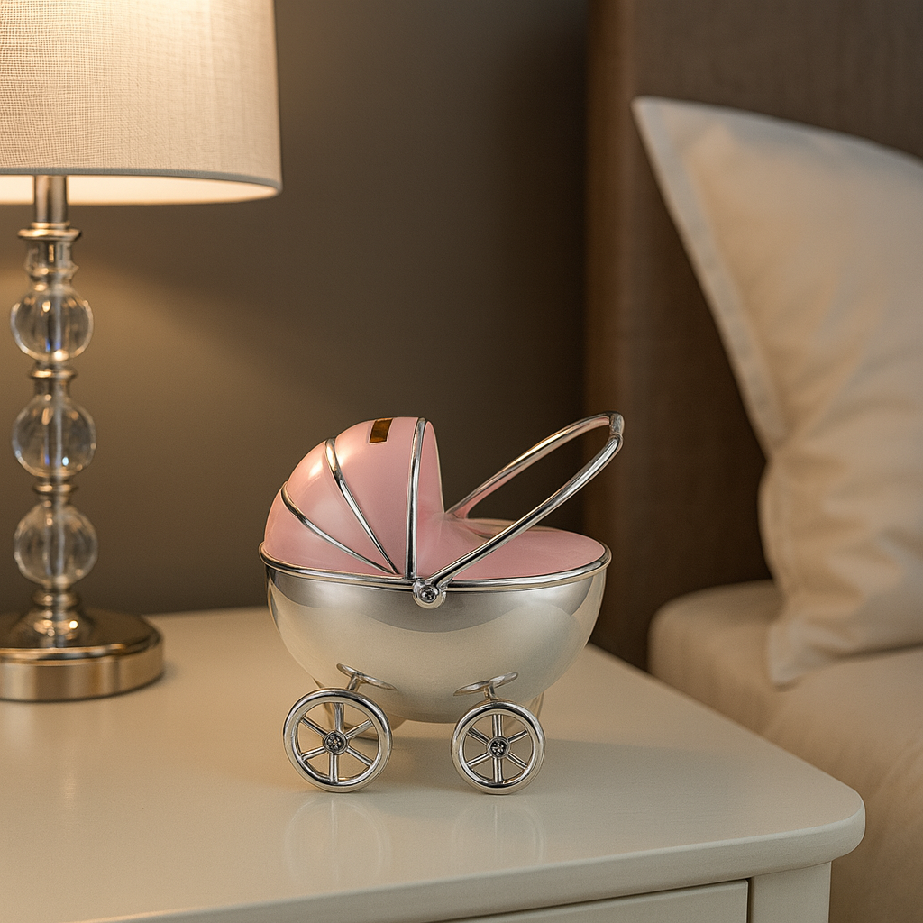 Baby Carriage Money Bank – Pink
