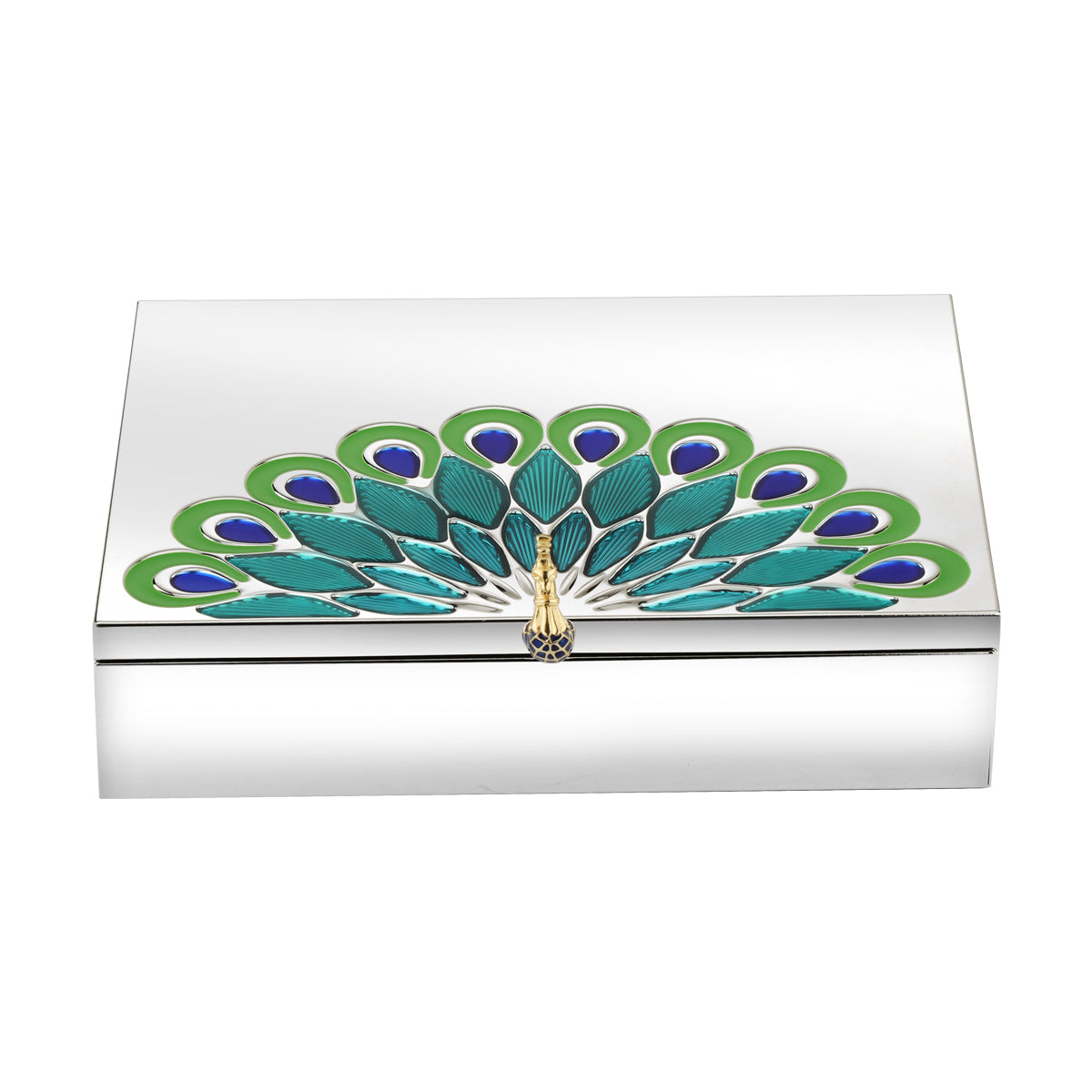 Peacock dry fruit Box Silver