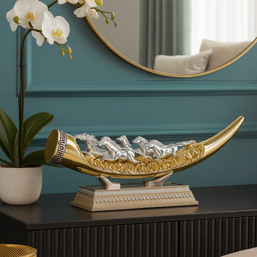 Luxury Running Horses Dual Tone Horn