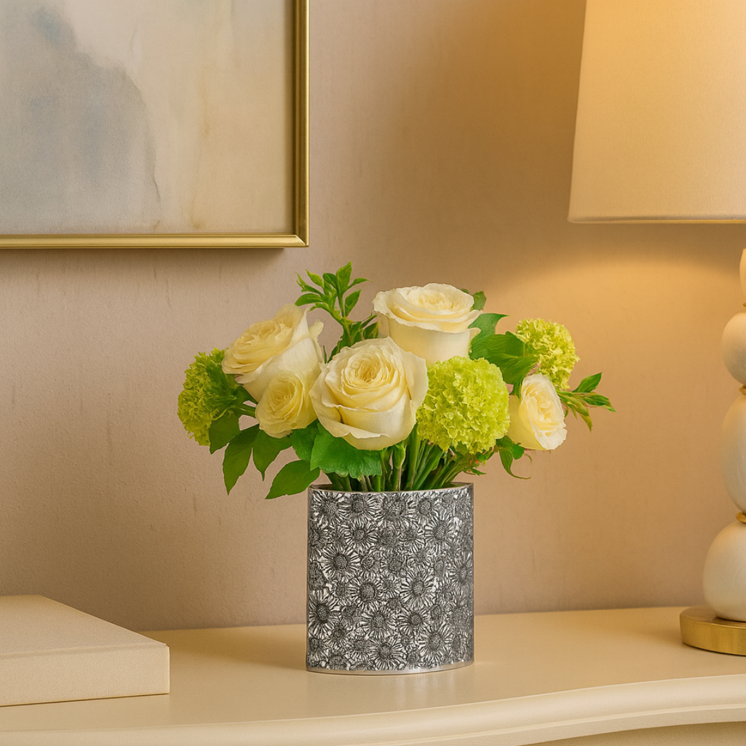 Engraved flower vase - small