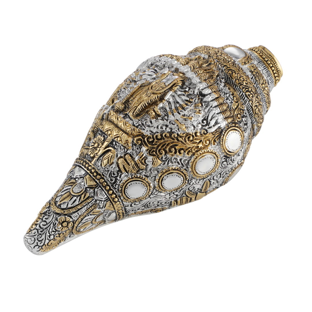 Vishnu Shankh Glossy Dual Tone