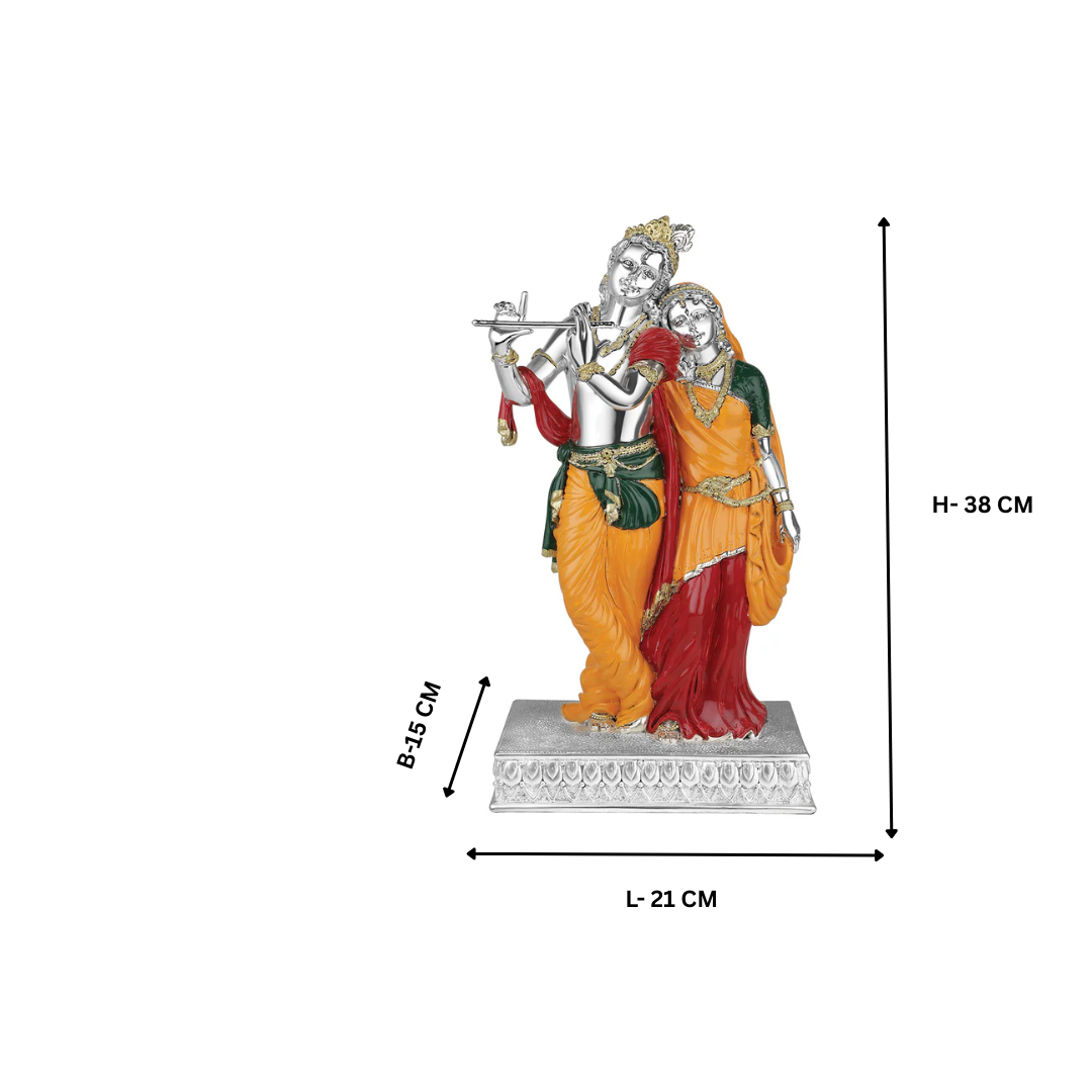 Radha Krishna  38cm - Silver