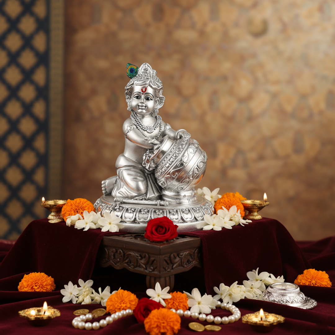 Bal Gopal with makhan- Silver