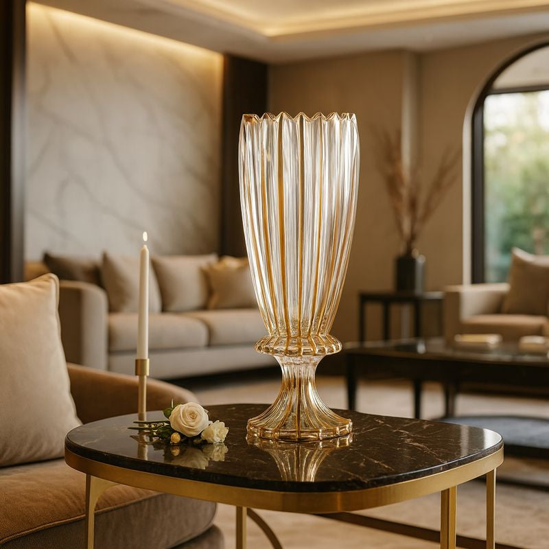 Swirl design vase with golden lining 71-721945