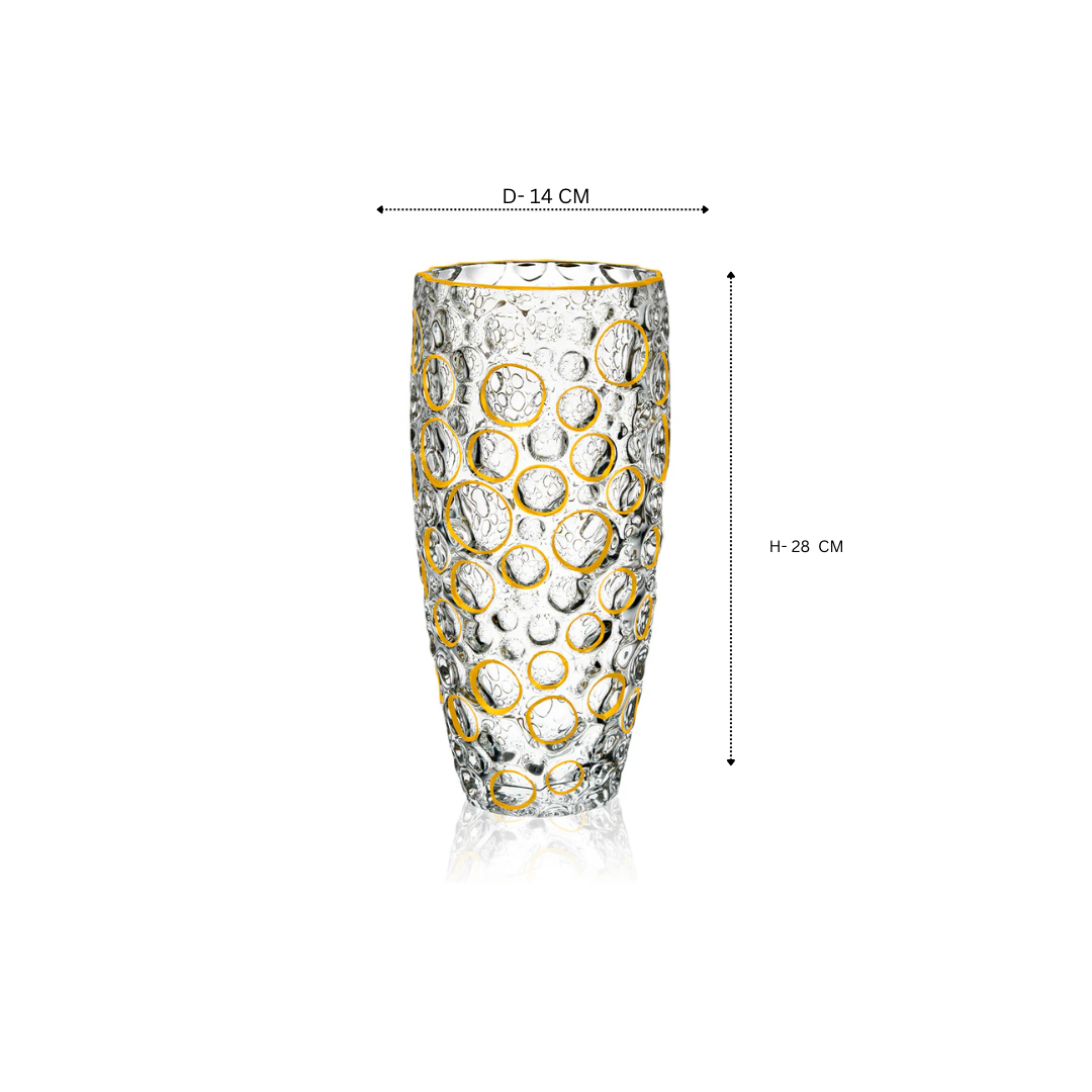 Bubble Illusion Vase With Golden Lining