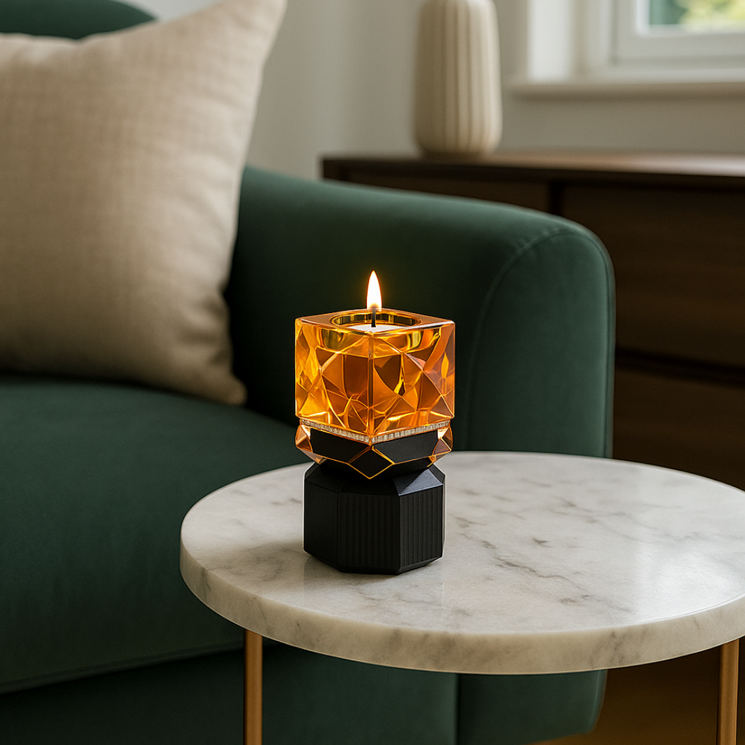Radiant Crystal Candle Holder