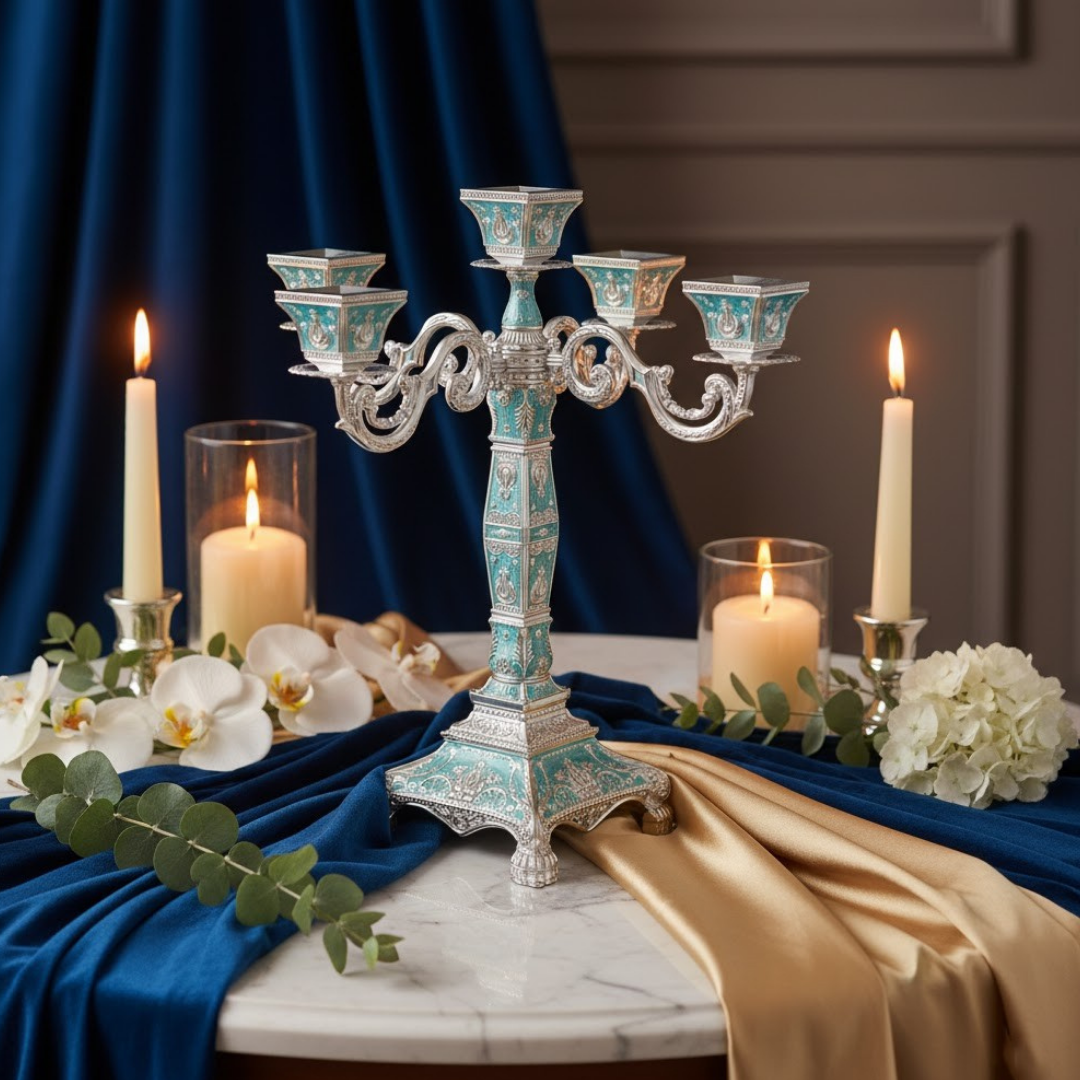 5 in 1 Candle Stand blue