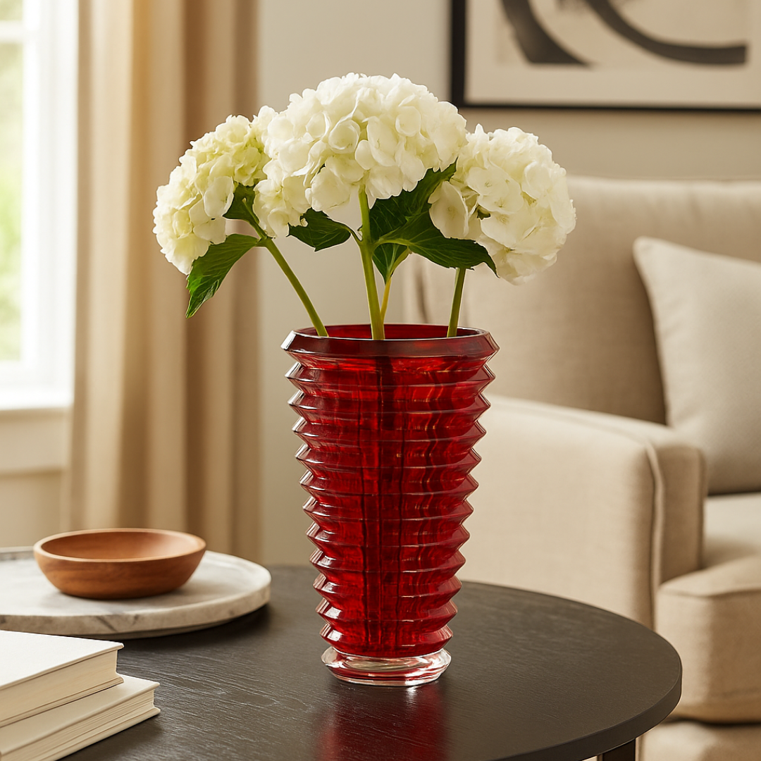 Crystal Ruby Vase (M) (H-21.5CM)