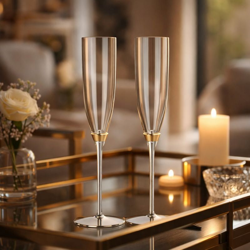 Gold  Base Champagne Flute gold
