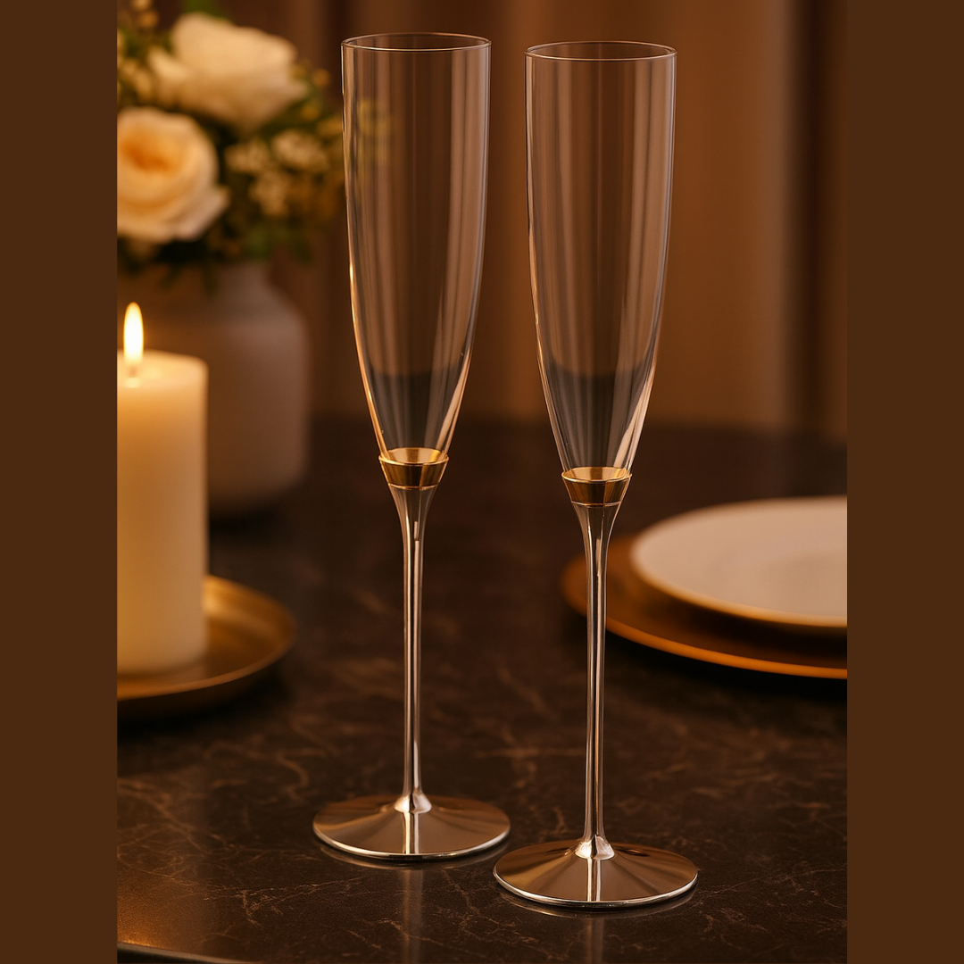 Gold  Base Champagne Flute gold