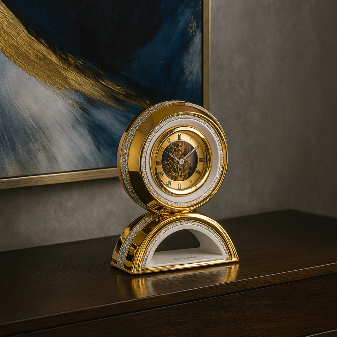 Porc. Clock w.gold