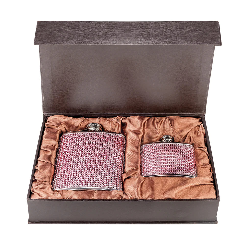 Crystal-Studded Hip Flask – Set of 2