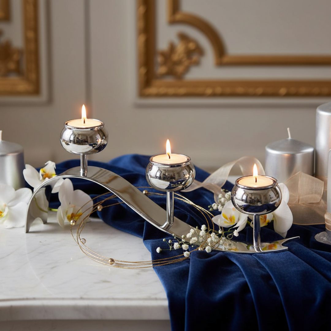 Executive 3-in-1 Candle Stand - Silver