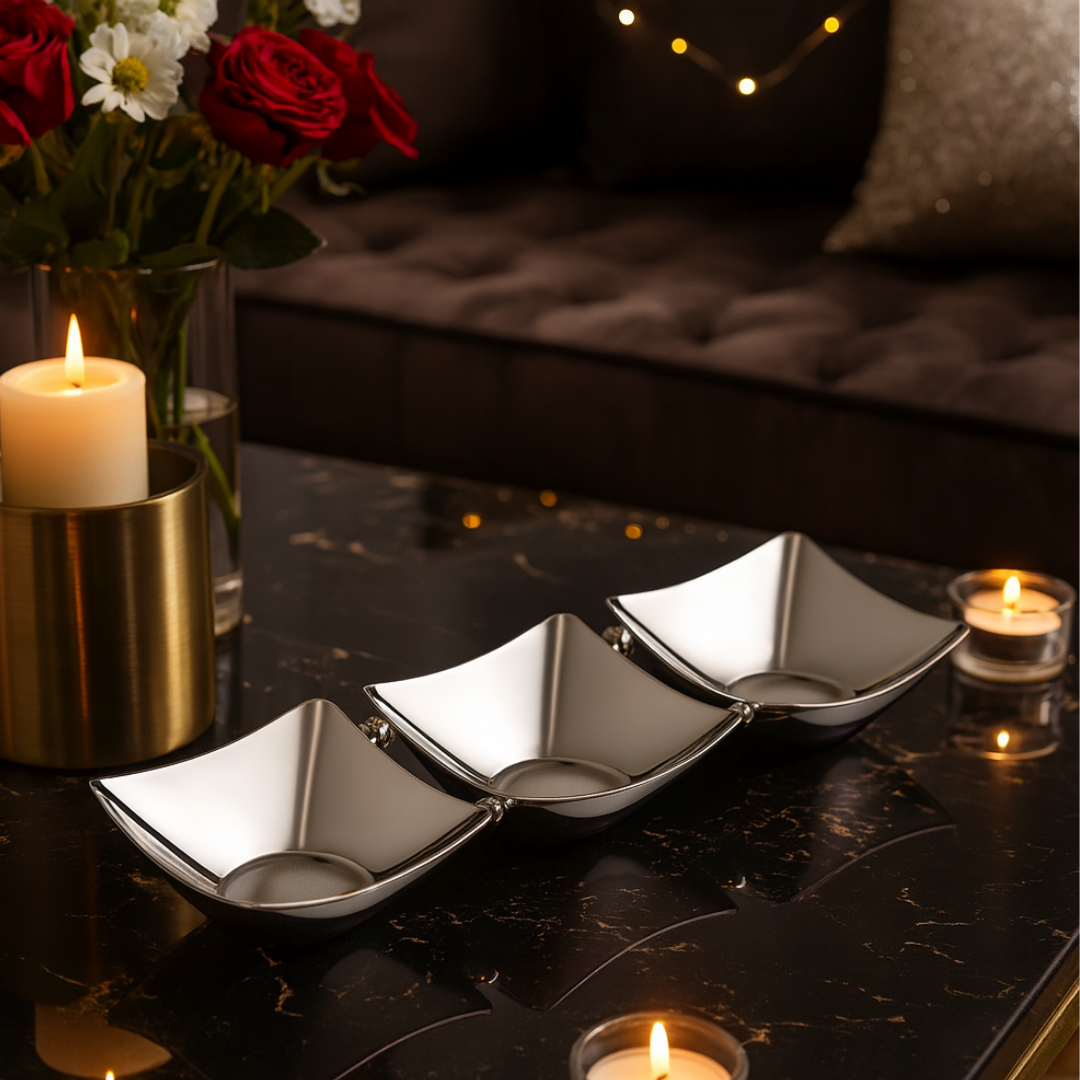 3 in 1 nut Bowl- Silver