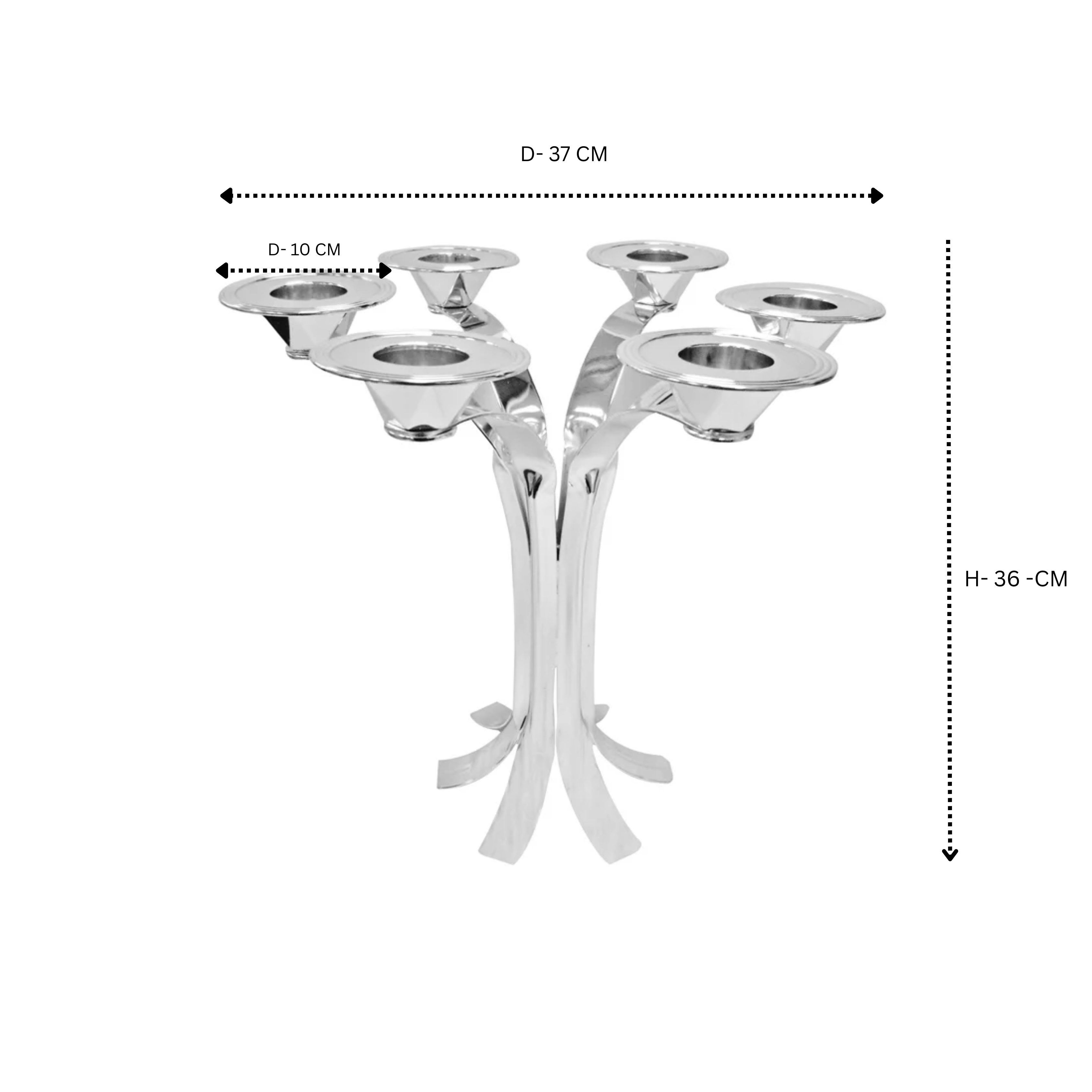 6-in-1 Candle Stand- Silver