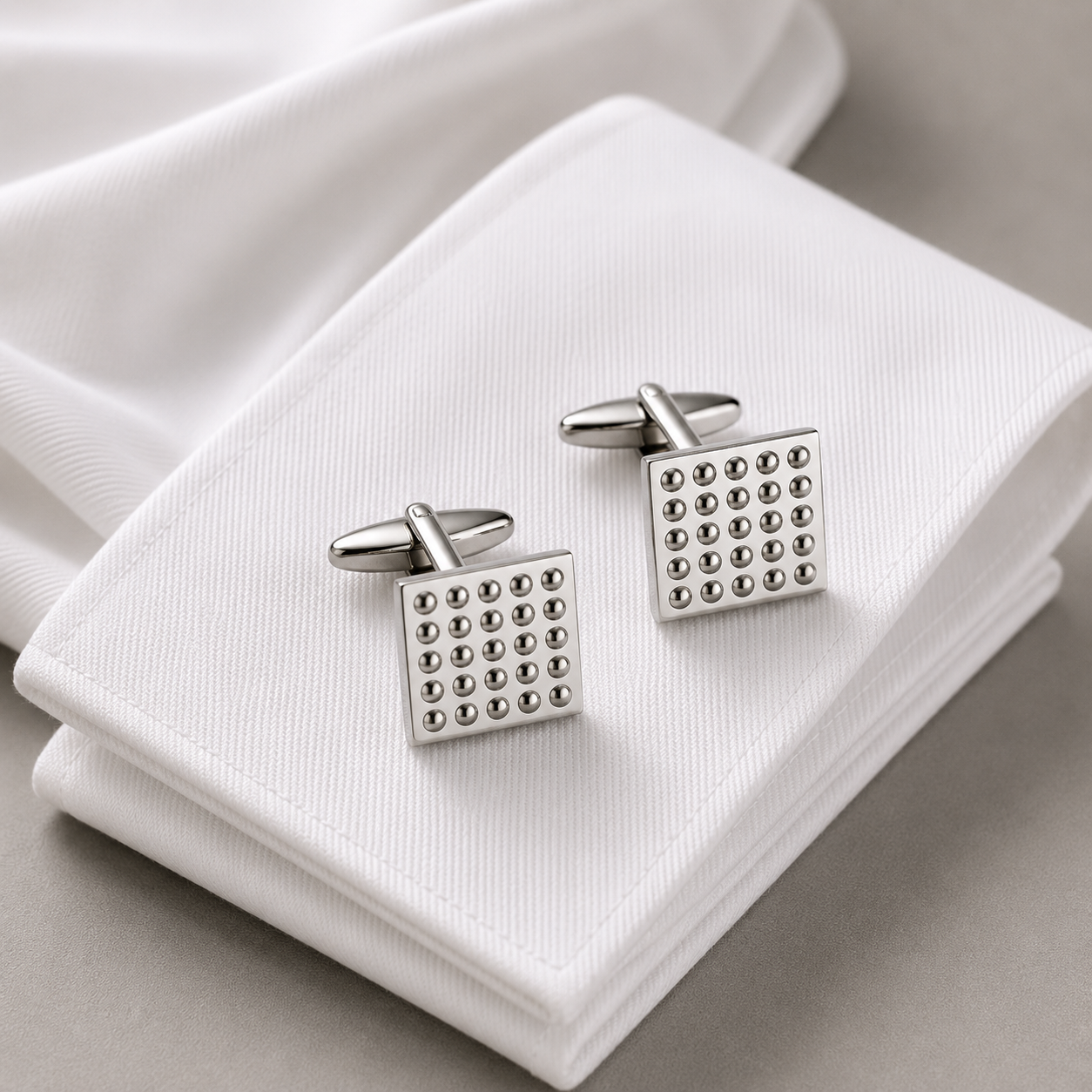 Cufflinks-dotted Silver