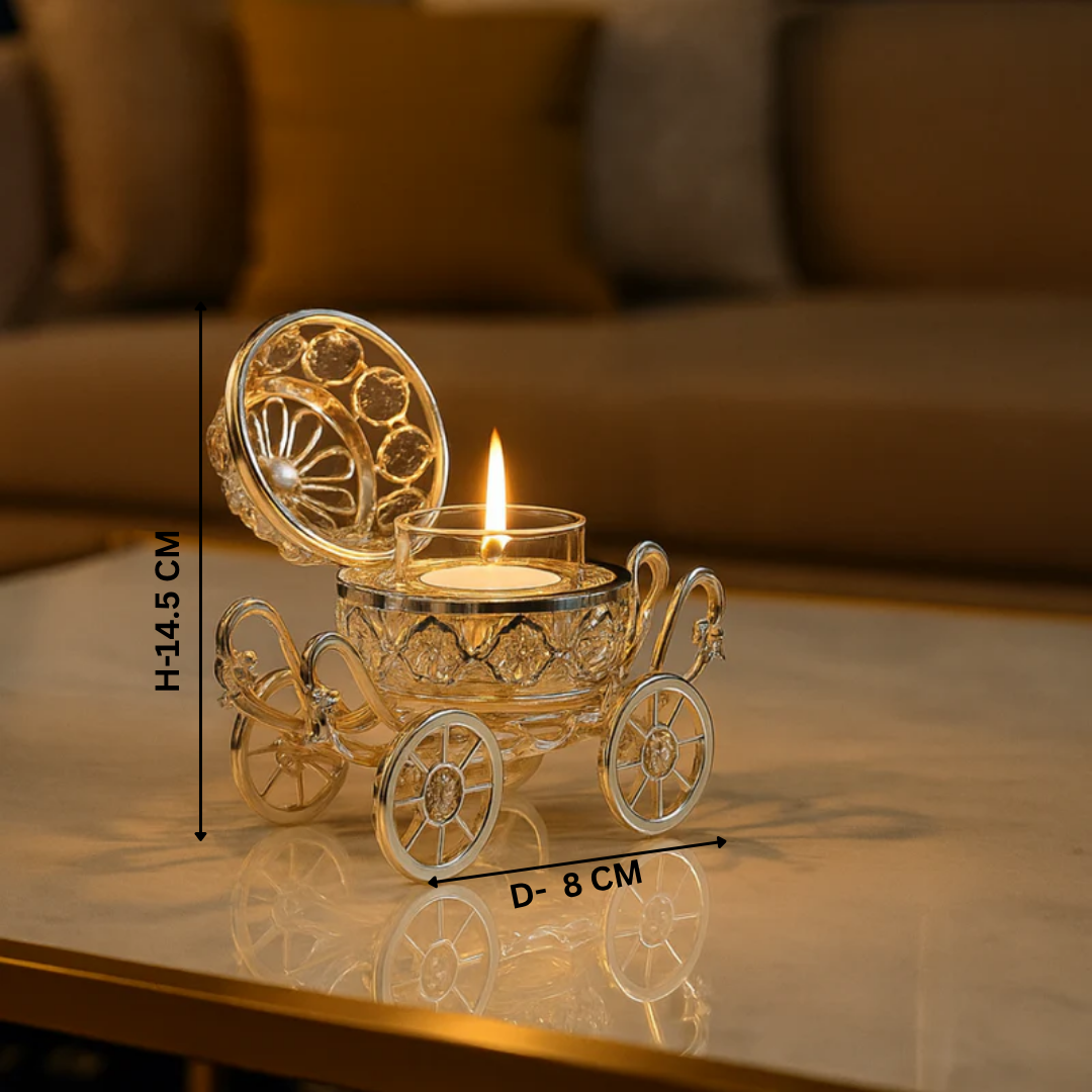 Wagon Tea Light Clear Crystal