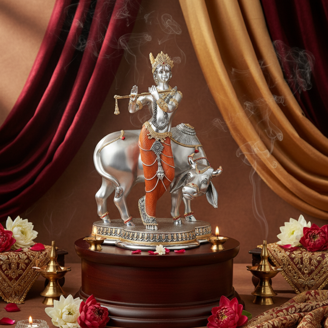 Standing Cow Krishna Orange