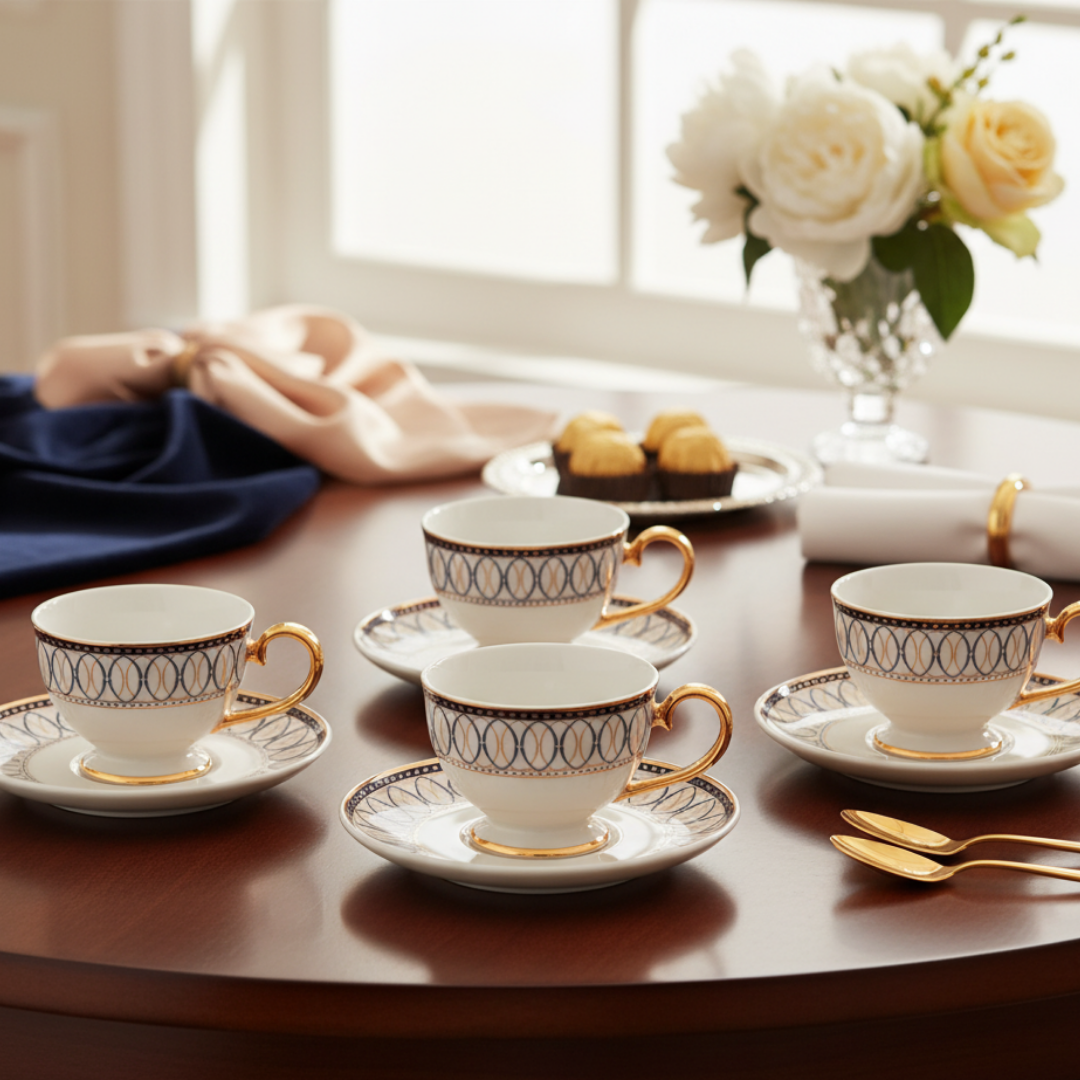 ROYAL VICTIORION PORCELAIN (6 Cup and 6 Sauser )