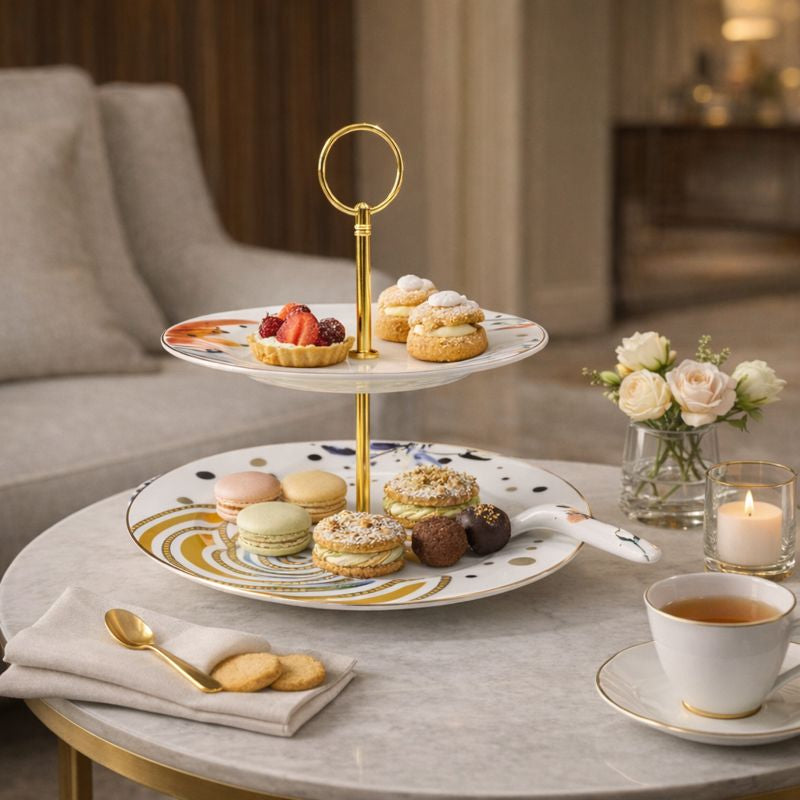 Celestial Swirl 2 Tiers Cake Stand