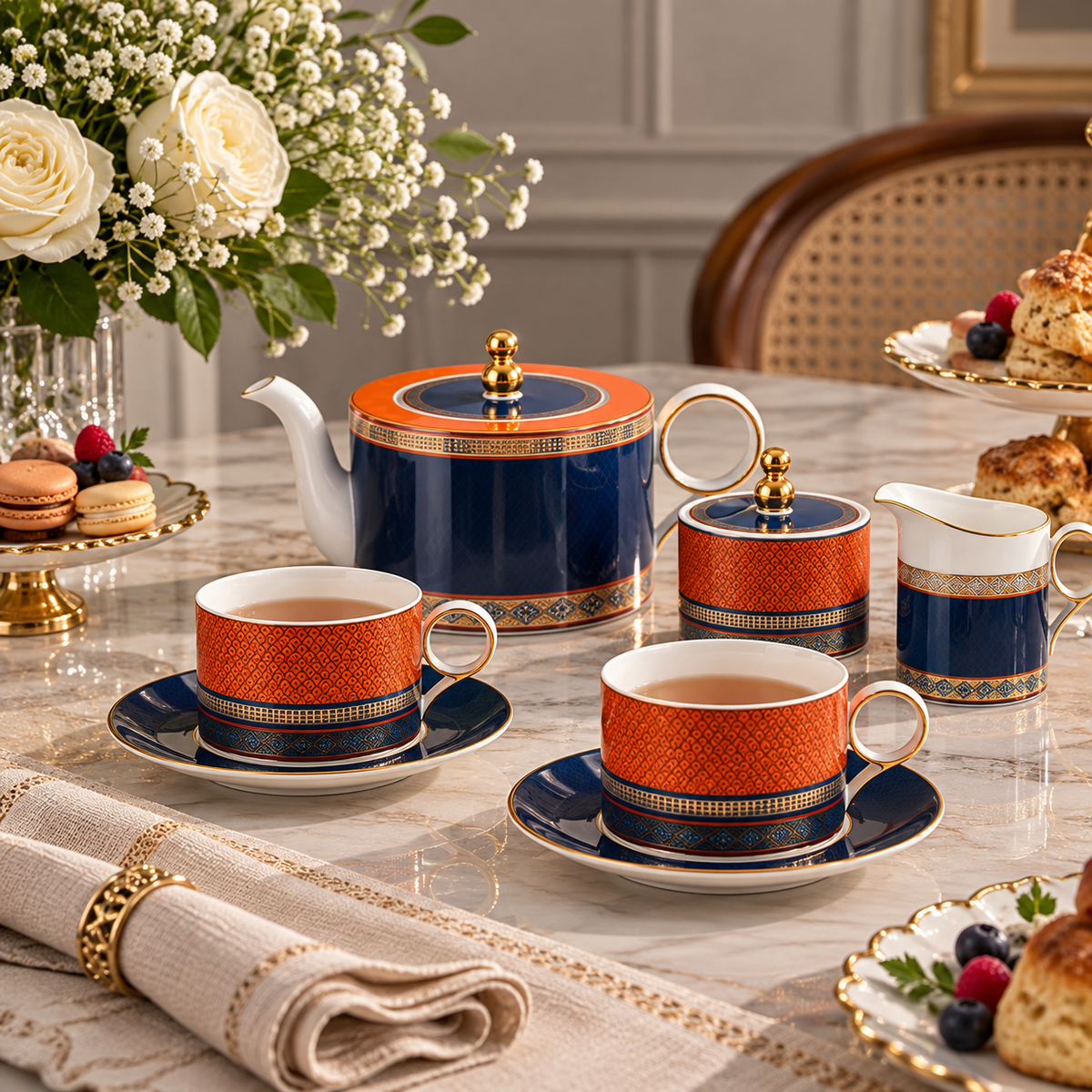 Sienna mosaic 15pc tea set