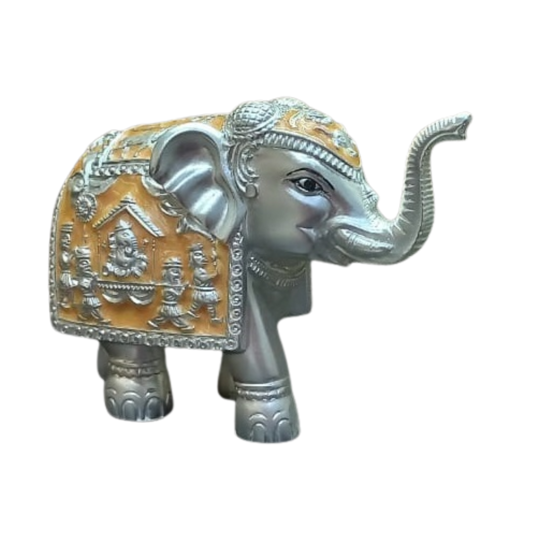 Silver Peach Meena Elephant Medium